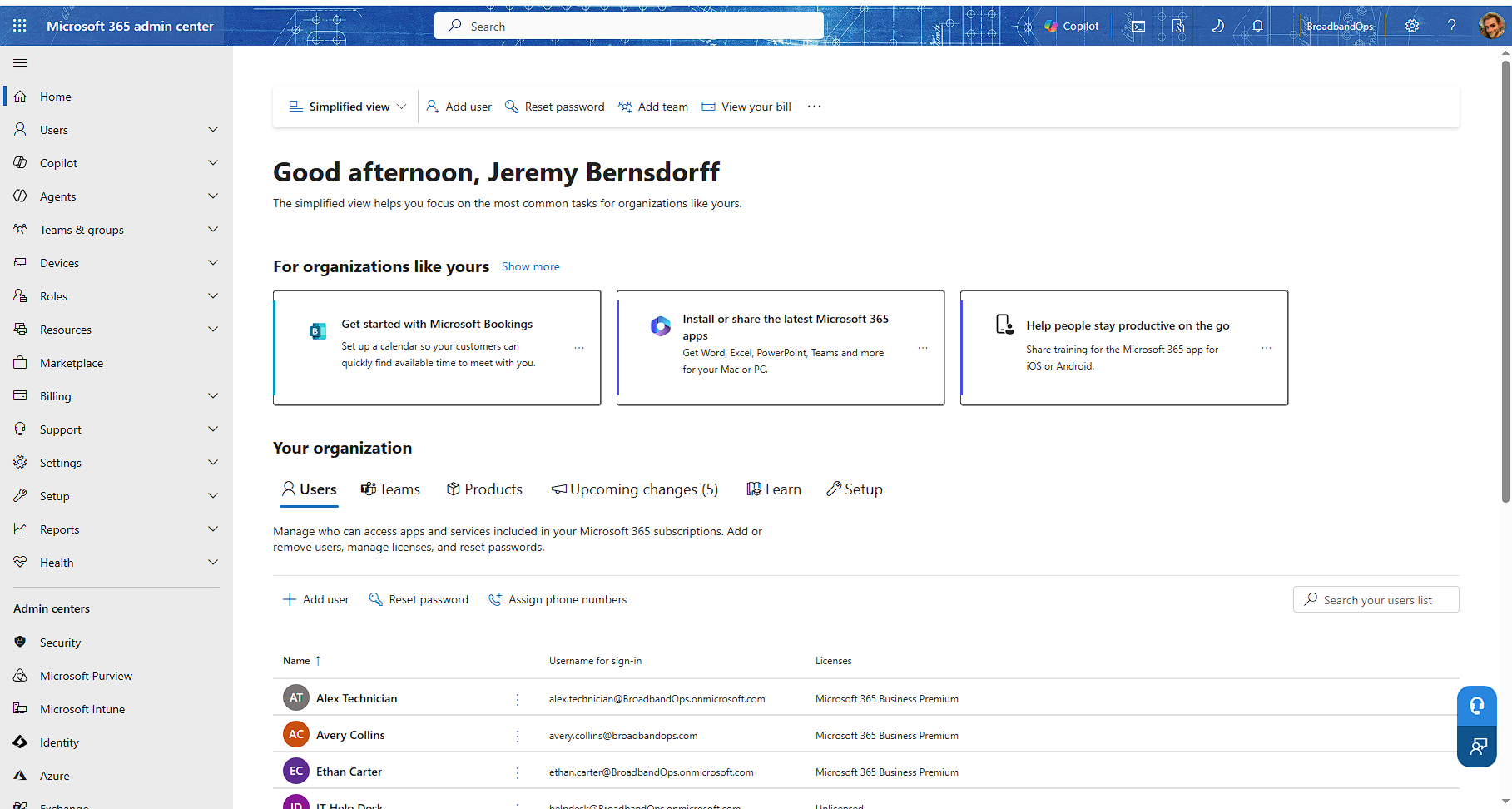 Microsoft 365 Admin Center
